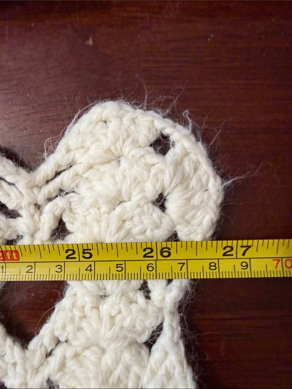 Hand-Crocheted Ivory Openwork Throw Blanket
